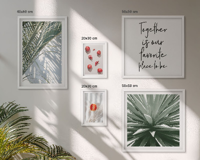 Conjunto de 5 quadros com moldura Estilo boho, plantas, frutas, trópicos