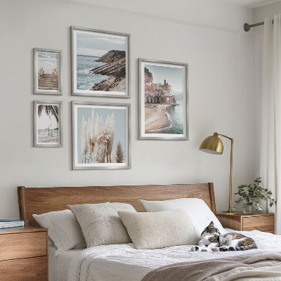 Conjunto de 5 quadros decorativos Vistas elegantes para o mar