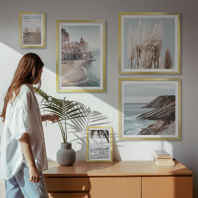 Conjunto de 5 quadros decorativos Vistas elegantes para o mar