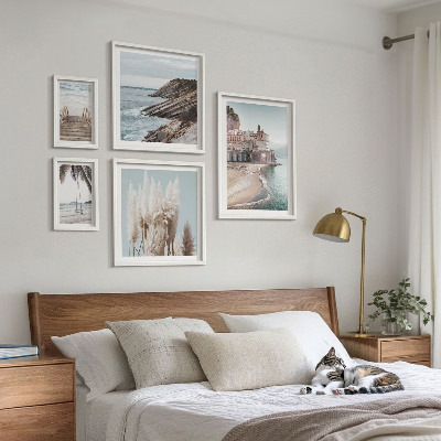 Conjunto de 5 quadros decorativos Vistas elegantes para o mar