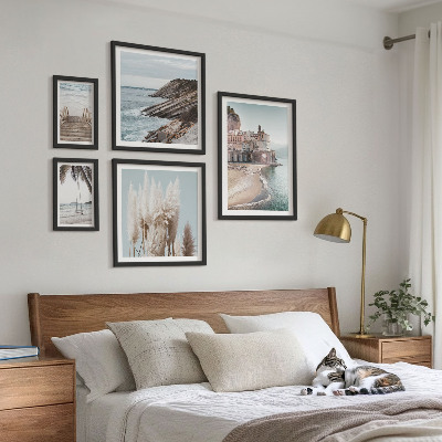 Conjunto de 5 quadros decorativos Vistas elegantes para o mar