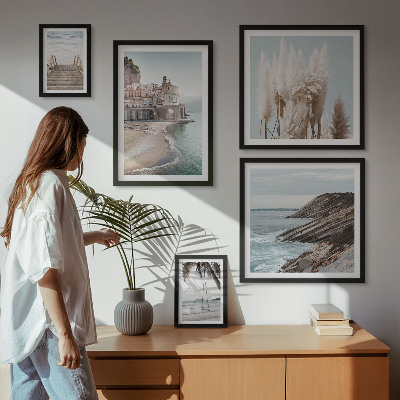 Conjunto de 5 quadros decorativos Vistas elegantes para o mar