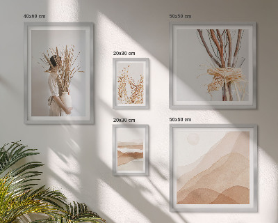 Conjunto de 5 quadros com moldura Paisagens de plantas boho estilosas