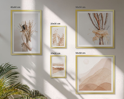 Conjunto de 5 quadros com moldura Paisagens de plantas boho estilosas
