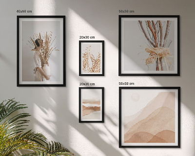 Conjunto de 5 quadros com moldura Paisagens de plantas boho estilosas