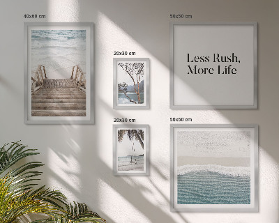 Conjunto de 5 quadros decorativos Praias, paz, vista para o mar