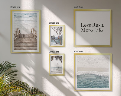 Conjunto de 5 quadros decorativos Praias, paz, vista para o mar