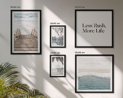 Conjunto de 5 quadros decorativos Praias, paz, vista para o mar