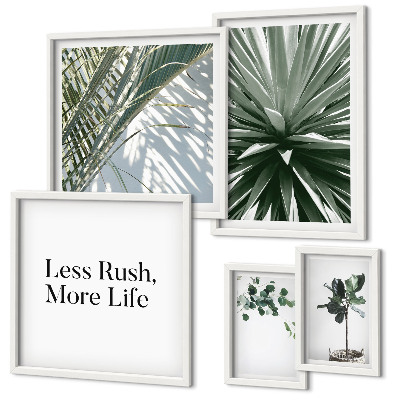 Galeria de parede Decorações modernas com folhas verdes