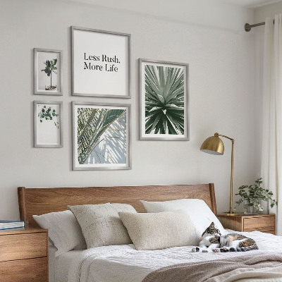 Galeria de parede Decorações modernas com folhas verdes