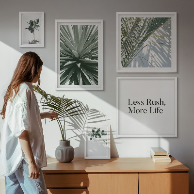 Galeria de parede Decorações modernas com folhas verdes