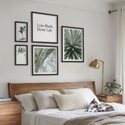 Galeria de parede Decorações modernas com folhas verdes