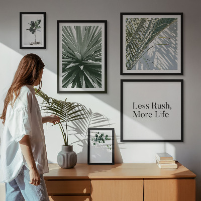 Galeria de parede Decorações modernas com folhas verdes
