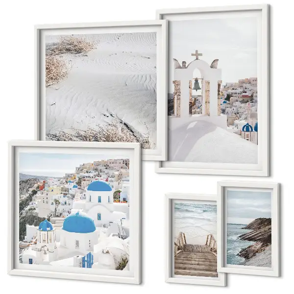 Galeria de quadros de parede paisagens brancas da Grécia