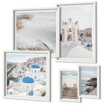 Galeria de quadros de parede paisagens brancas da Grécia