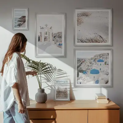 Galeria de quadros de parede paisagens brancas da Grécia