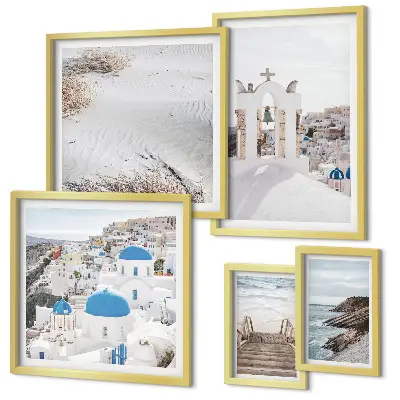 Galeria de quadros de parede paisagens brancas da Grécia