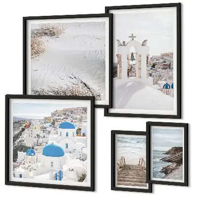 Galeria de quadros de parede paisagens brancas da Grécia