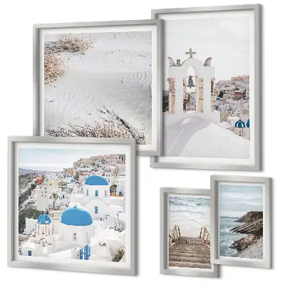 Galeria de quadros de parede paisagens brancas da Grécia