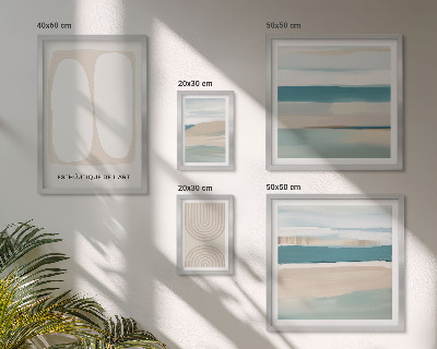 Conjunto de 5 quadros com moldura Composições abstratas da natureza