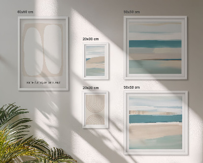 Conjunto de 5 quadros com moldura Composições abstratas da natureza