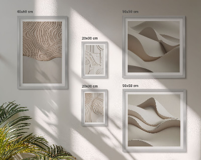 Conjunto de 5 quadros decorativos Padrões abstratos em tons de bege