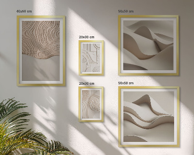 Conjunto de 5 quadros decorativos Padrões abstratos em tons de bege