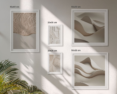 Conjunto de 5 quadros decorativos Padrões abstratos em tons de bege