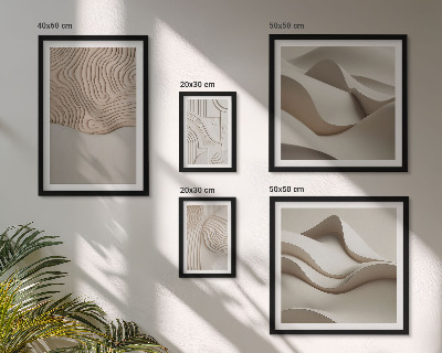 Conjunto de 5 quadros decorativos Padrões abstratos em tons de bege