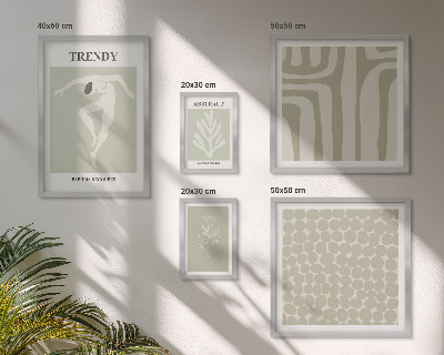 Conjunto de 5 quadros decorativos Gráficos abstratos elegantes em verde