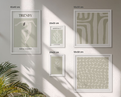Conjunto de 5 quadros decorativos Gráficos abstratos elegantes em verde