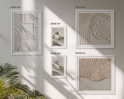 Galeria de parede Estruturas abstratas em tons de bege e branco