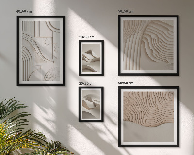 Galeria de parede Estruturas abstratas em tons de bege e branco