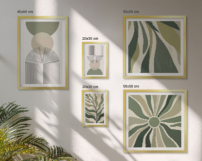 Parede galeria de quadros Abstrações elegantes com vegetação