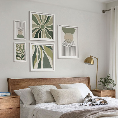 Parede galeria de quadros Abstrações elegantes com vegetação