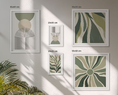 Parede galeria de quadros Abstrações elegantes com vegetação