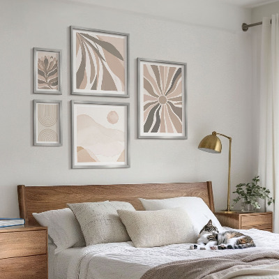 Conjunto de 5 quadros decorativos Composições elegantes da natureza