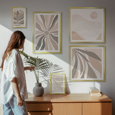 Conjunto de 5 quadros decorativos Composições elegantes da natureza