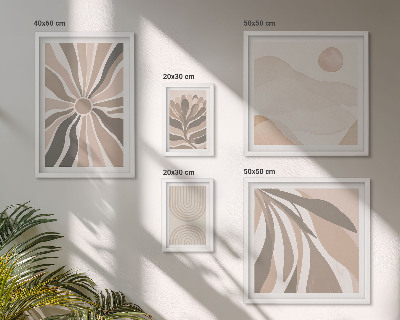 Conjunto de 5 quadros decorativos Composições elegantes da natureza