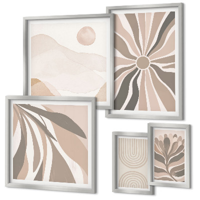 Conjunto de 5 quadros decorativos Composições elegantes da natureza