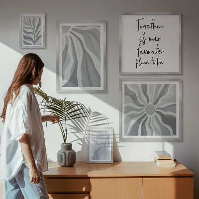 Galeria de parede Padrões abstratos em cinza e branco