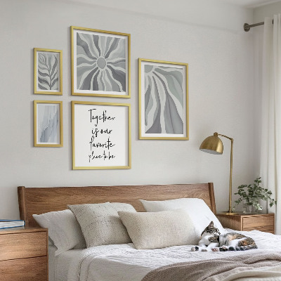 Galeria de parede Padrões abstratos em cinza e branco