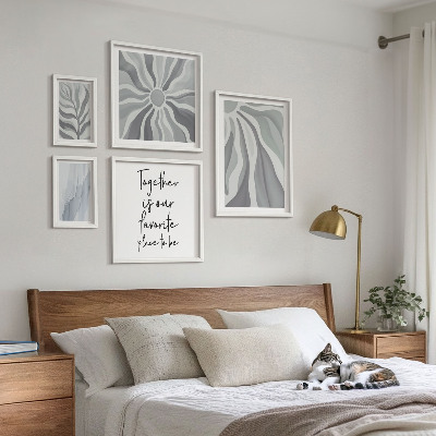 Galeria de parede Padrões abstratos em cinza e branco