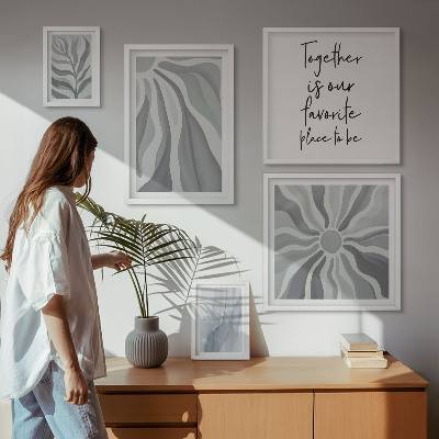 Galeria de parede Padrões abstratos em cinza e branco
