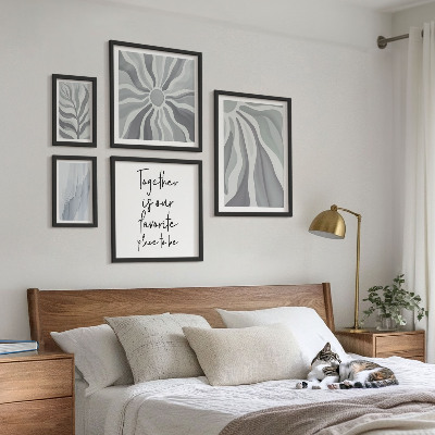 Galeria de parede Padrões abstratos em cinza e branco