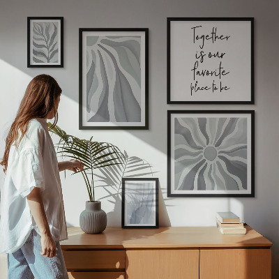 Galeria de parede Padrões abstratos em cinza e branco