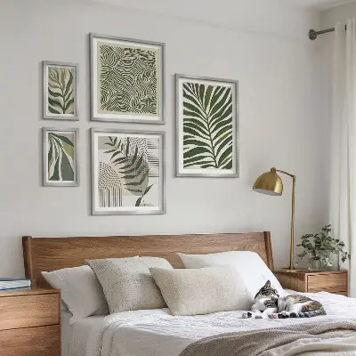 Galeria de quadros para parede com padrões de plantas modernos