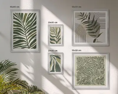 Galeria de quadros para parede com padrões de plantas modernos