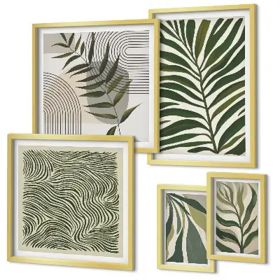 Galeria de quadros para parede com padrões de plantas modernos