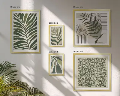 Galeria de quadros para parede com padrões de plantas modernos